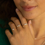 Bague plaque or selene